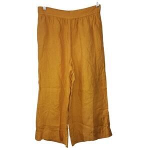 Loft Lou & Grey Golden Yellow Wide Leg Baggy Pullon Cropped Pants Size Medium